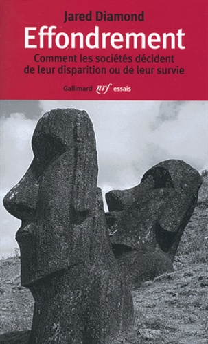 Couverture de Effondrement de Jared Diamond avec la disparition de la civilisation de l'île de Pâques